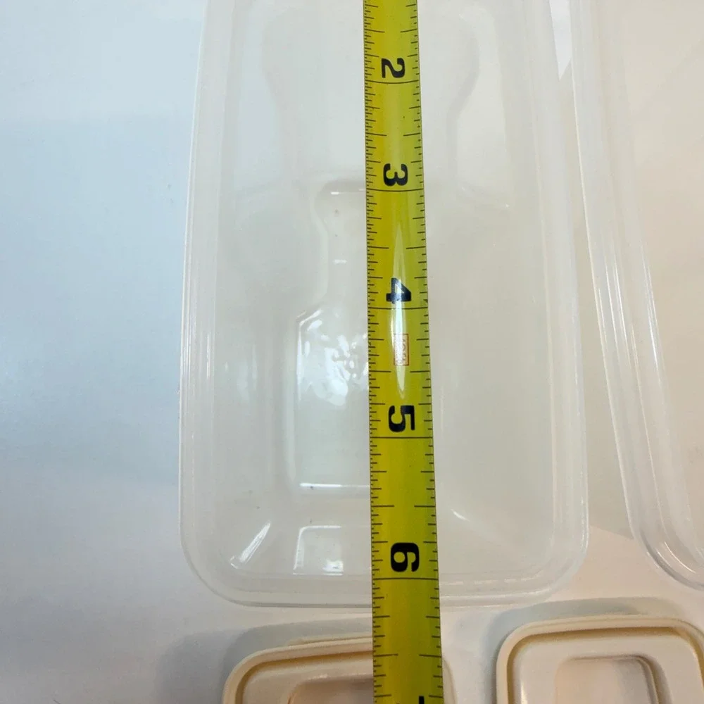 Rubbermaid Cereal Keeper Set Of 2 Almond Clear Vintage 4 Cup Flip‎ Top Lid